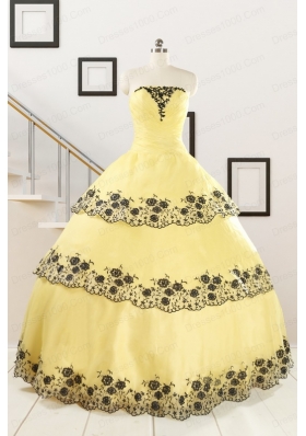 Pretty Ball Gown Appliques Quinceanera Dress for 2015