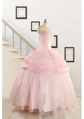 Pretty Strapless Quinceanera Dresses with Beading and Pick Ups