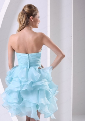 Ruching Beading Sweetheart Aqua Blue Homecoming Dress For 2015