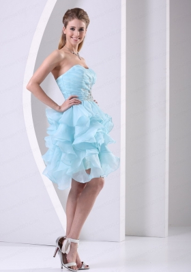 Ruching Beading Sweetheart Aqua Blue Homecoming Dress For 2015