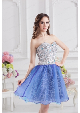 Sweetheart Medium Slate Blue A-line Prom Dress with Beading