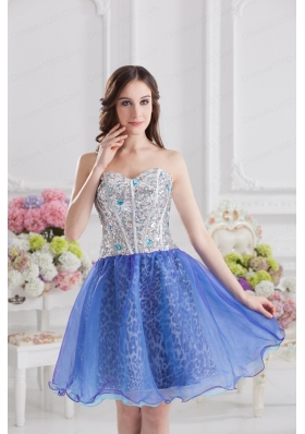 Sweetheart Medium Slate Blue A-line Prom Dress with Beading