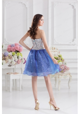 Sweetheart Medium Slate Blue A-line Prom Dress with Beading