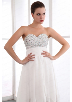 Beading White Empire Sweetheart Prom Dress for 2015