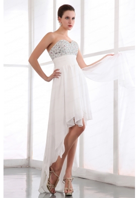 Beading White Empire Sweetheart Prom Dress for 2015