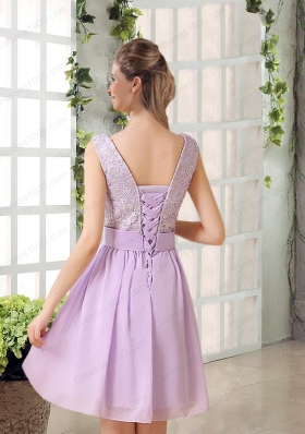 2015 Most Beautiful Chiffon A Line Prom Dress with Bowknot