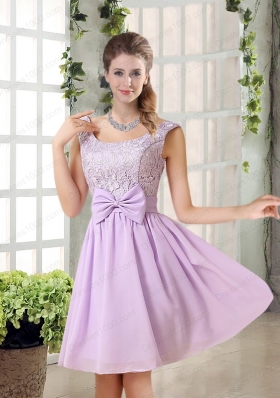 2015 Most Beautiful Chiffon A Line Prom Dress with Bowknot