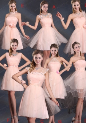 A Line Tulle 2015 Sturning Prom Dresses with Straps