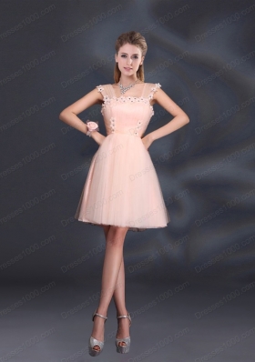 A Line Tulle 2015 Sturning Prom Dresses with Straps