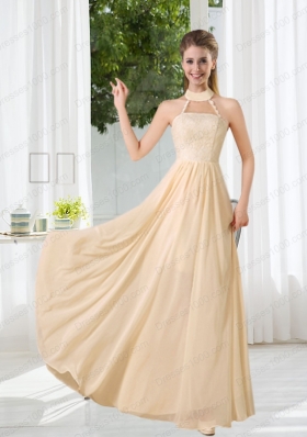 Halter Empire 2015 Classical Prom Dress with Lace