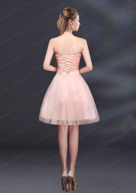 Strapless A Line Hand Made Flowers Prom Dress for 2015