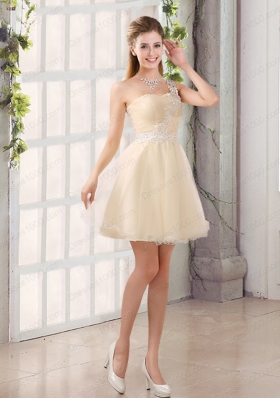 2015 Perfect A Line Organza Prom Dress with Mini Length