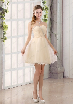 2015 Perfect A Line Organza Prom Dress with Mini Length