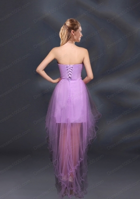 Appliques and Ruffles A Line Strapless Prom Dresses