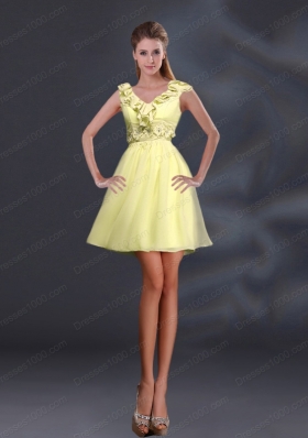 2015 Pretty Appliques and Ruffles A Line Prom Dresses