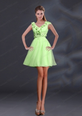 2015 Pretty Appliques and Ruffles A Line Prom Dresses