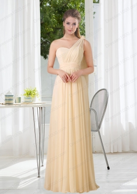 Empire One Shoulder Lace Up Prom Dress with Ruching