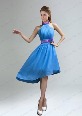 New Fashion High Neck Asymmetrical Multi-color Prom Dress