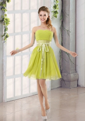 Perfect Belt Ruching Sweetheart A Line Prom Dress for 2015