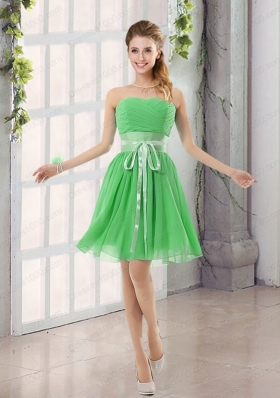 Perfect Belt Ruching Sweetheart A Line Prom Dress for 2015