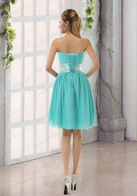 Perfect Belt Ruching Sweetheart A Line Prom Dress for 2015