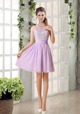Perfect Prom Dress Ruching with Hand Made Flower in Lilac