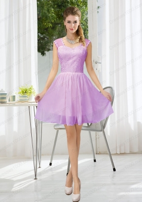 Straps Lace Sleeveless Prom Dress with Mini Length