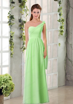 2015 Empire Chiffon Prom Dresses with Ruching