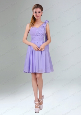 Classical Lavender Princess Mini Length Prom Dress with Ruching