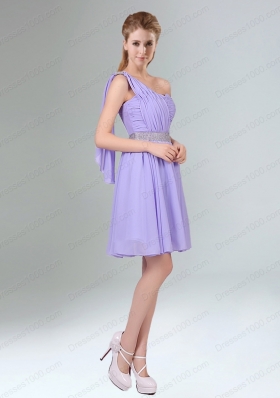 Classical Lavender Princess Mini Length Prom Dress with Ruching