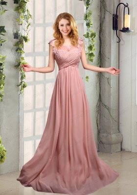 Empire Ruching 2015 Sturning Prom Dresses in Peach