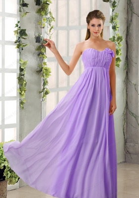 Empire V Neck Ruching Chiffon Prom Dresses with Cap Sleeves