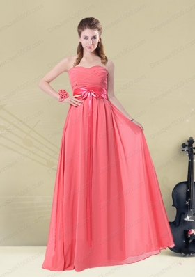 Exquisite Watermelon Prom Dresses with Ruch and Beading