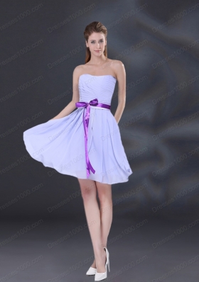 2015 Elegant Chiffon Lace Up Prom Dress in Lavender