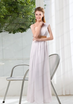 White Ruching Empire Prom Dresses for 2015