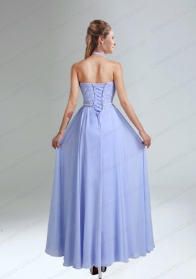 Belt and Lace Halter Empire Lace Up Mother of the Bride Dresses for 2015