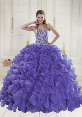 Hot Sale Sweetheart Brush Train Quinceanera Dresses for 2015