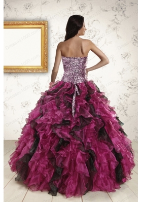 2015 Elegant Sweetheart Ruffles Quinceanera Dresses in Multi-color