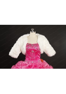 2015 Modest Sweetheart Embroidery Quinceanera Dress in Hot Pink