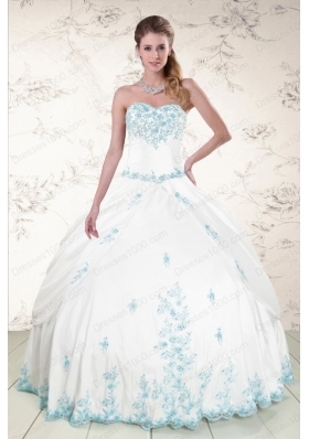 Elegant Appliques Strapless Lovely Quinceanera Dresses for 2015