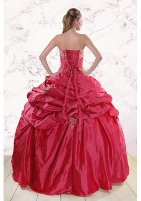 Elegant Strapless Hot Pink Quinceanera Dresses with Embroidery