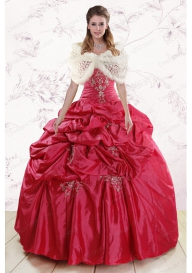 Elegant Strapless Hot Pink Quinceanera Dresses with Embroidery