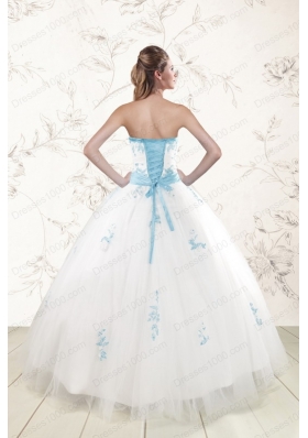 White Ball Gown Discount Pretty Quinceanera Dresses for 2015