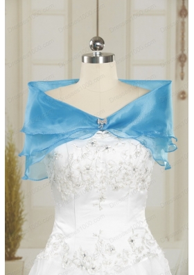 2015 Elegant Sweetheart Baby Blue Quinceanera Dresses with Appliques