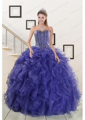 2015 Elegant Sweetheart Quinceanera Dresses with Sequins and Ruffles