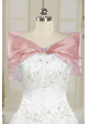 2015 Lovely Light Pink Beading Quinceanera Dresses