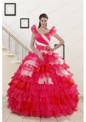 Elegant Beading Quinceanera Dresses with One Shoulder for 2015