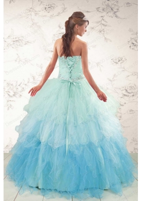 Elegant Multi Color 2015 Quinceanera Dresses with Beading and Ruffles