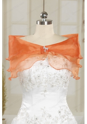 Elegant Strapless Appliques 2015 Quinceanera Dresses in Orange