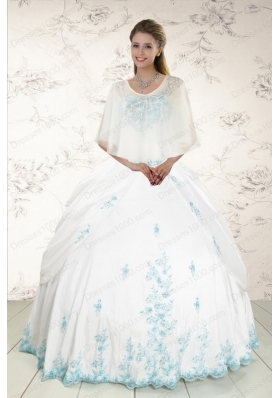 Fashionable Appliques 2015 Quinceanera Dresses in White